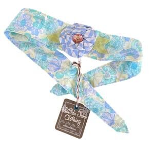 Matilda Jane Headband Hair Tie Multicolor Floral Whinsical New NWT Blue Green